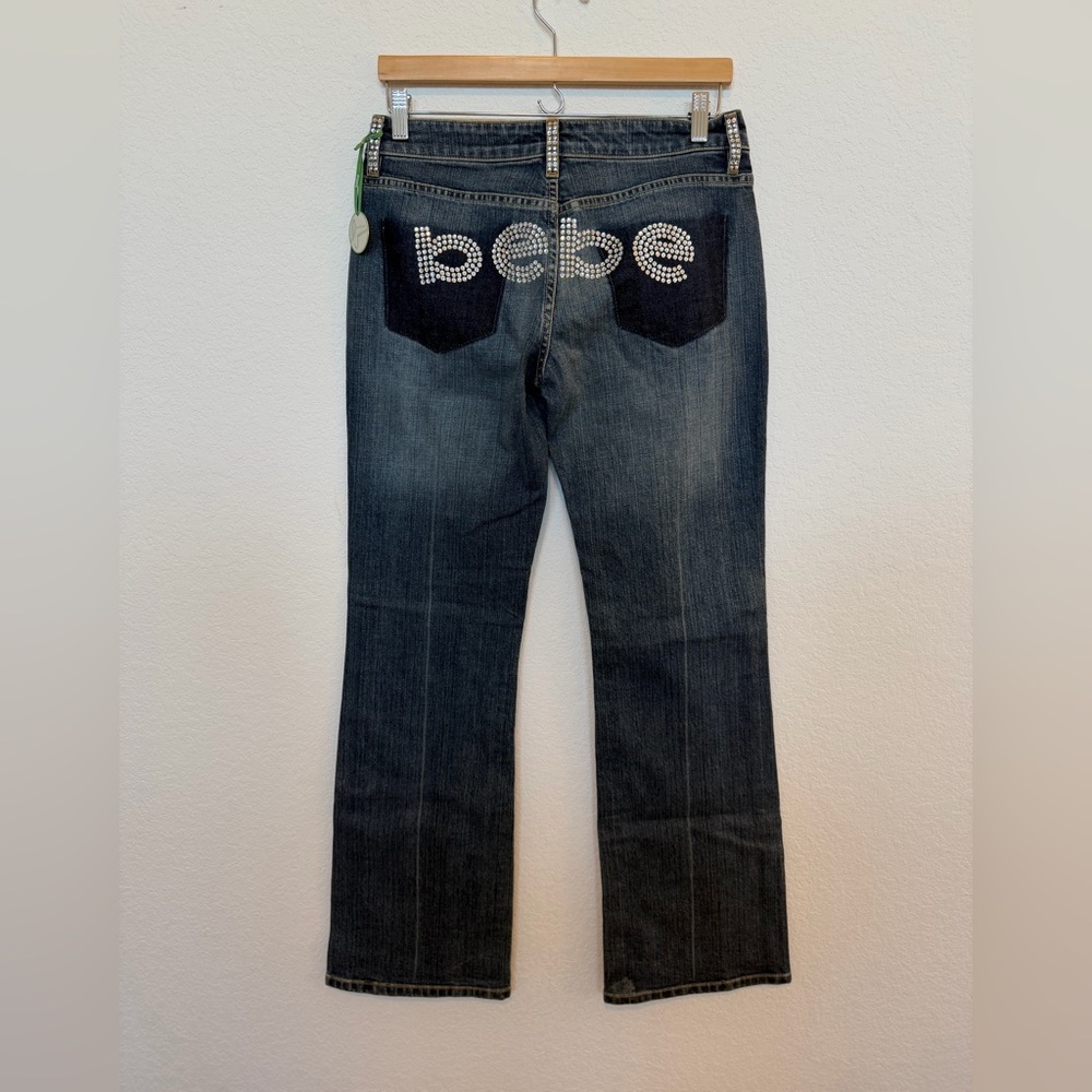 Bebe Sophie rhinestone bootcut jeans Size 30 vintage NWT Y2K Low Rise